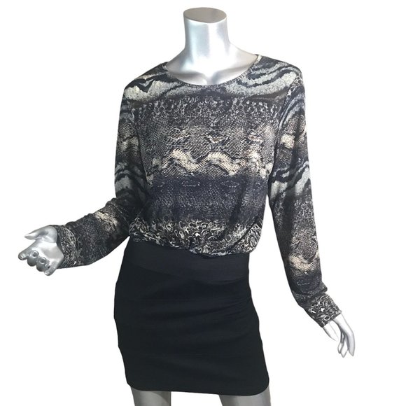 Lana Lee Women's Large Soft Stretchy Blouse Long Sleeve Animal Print Top Leopard - Picture 1 of 14